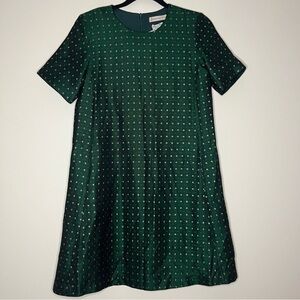 NWT PAUL AND JOE SISTER Metallic Clip Polka Dot Short Sleeve Pockets Mini Dress